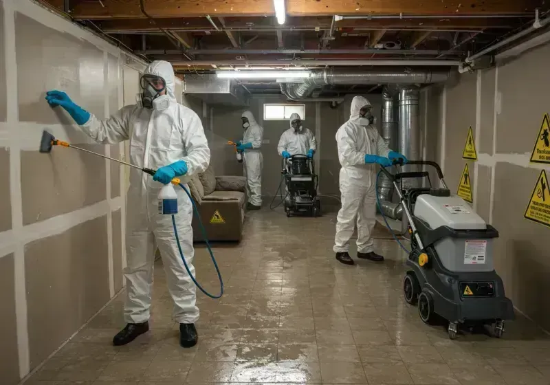 Basement Moisture Removal and Structural Drying process in Fairview, NY